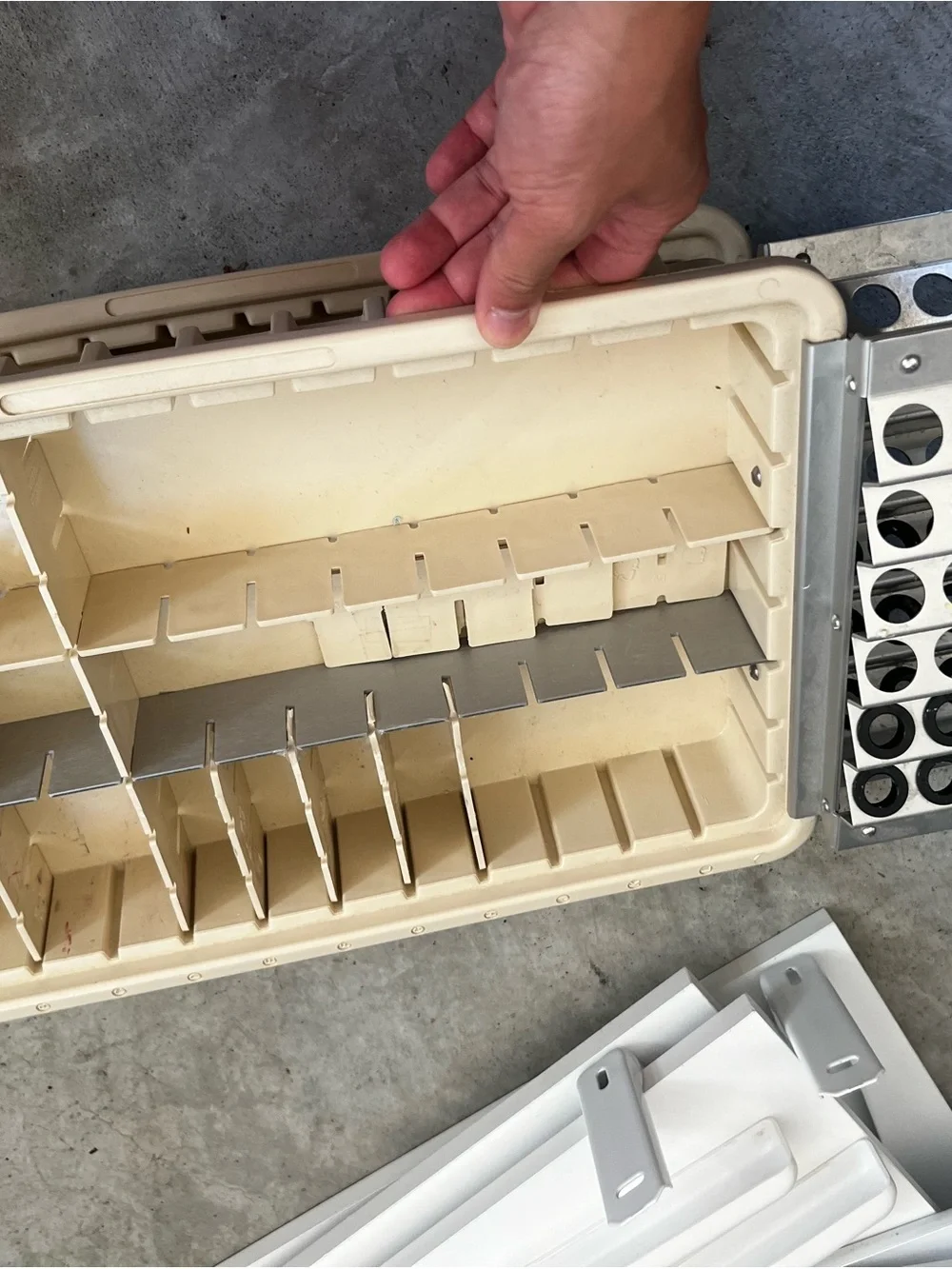 Beige Plastic Compartment Organizer Tray - Home Storage & Organization